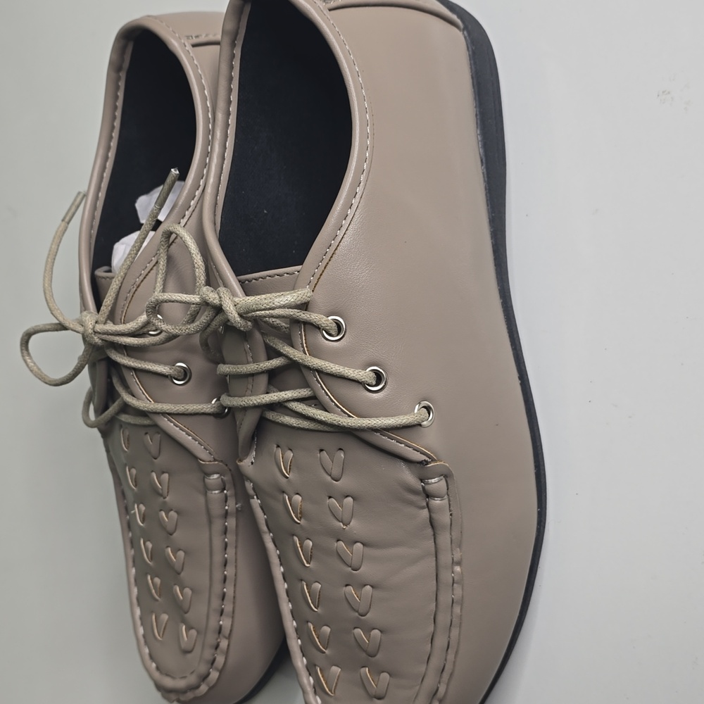 Women's Angel Steps Dasher Lace -Up Shoes 8 Taupe - Picture 5 of 13